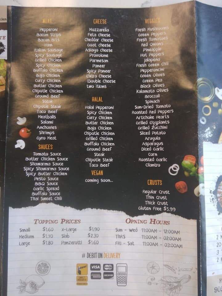 Lava Pizza - Burlington, ON menu_pic