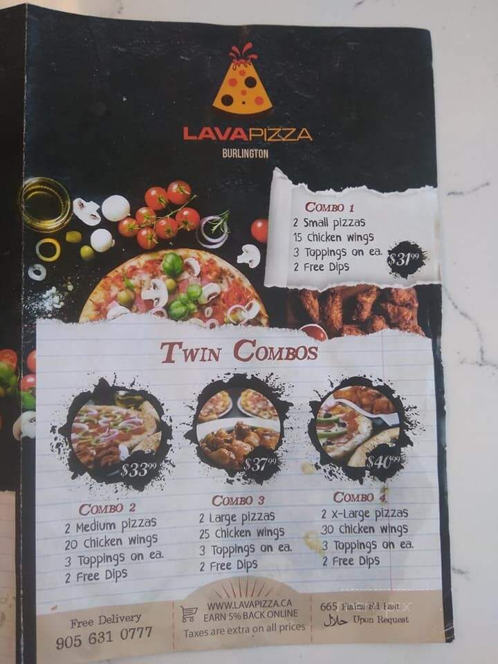 Lava Pizza - Burlington, ON menu_pic