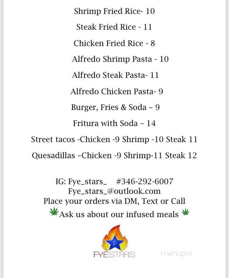 Fye Stars - Hollywood, FL menu_pic