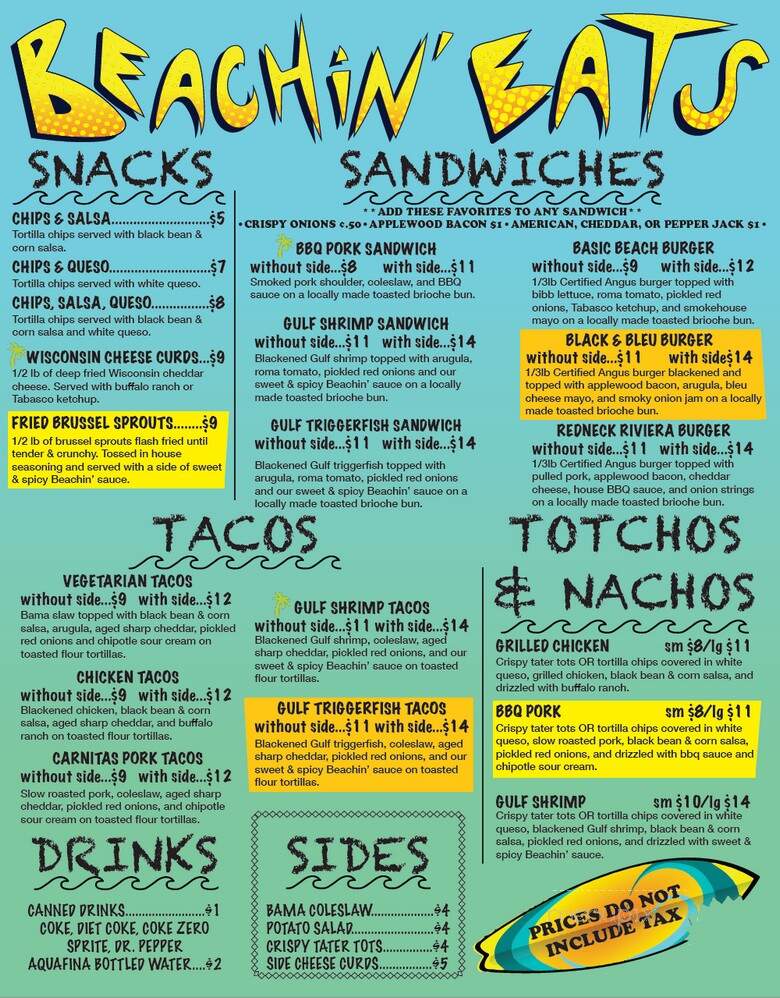Beachin' Eats Food Truck & Catering - Gulf Shores, AL menu_pic