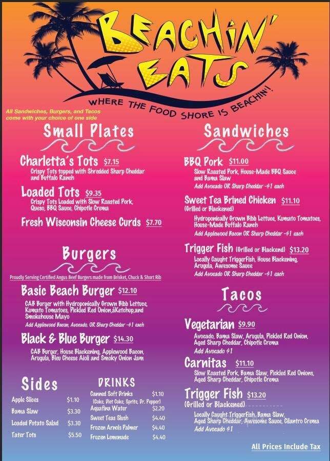 Beachin' Eats Food Truck & Catering - Gulf Shores, AL menu_pic