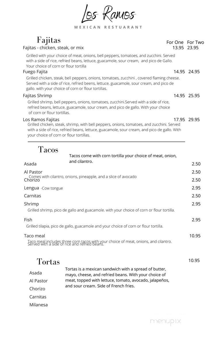Los Ramos Mexican Restaurant - Waupun, WI menu_pic
