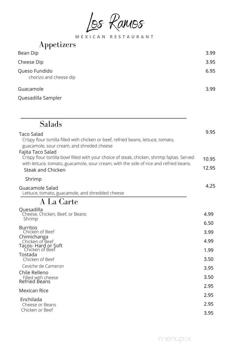 Los Ramos Mexican Restaurant - Waupun, WI menu_pic