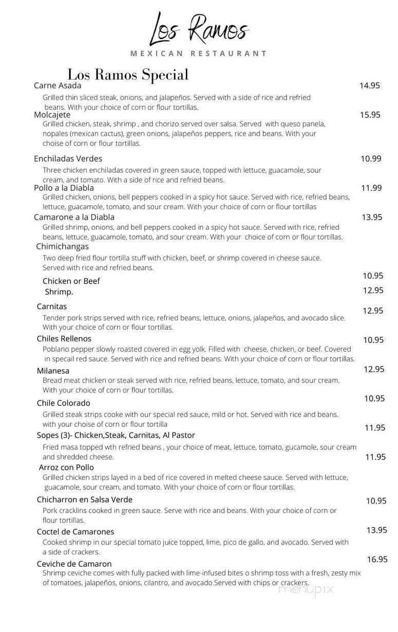 Los Ramos Mexican Restaurant - Waupun, WI menu_pic