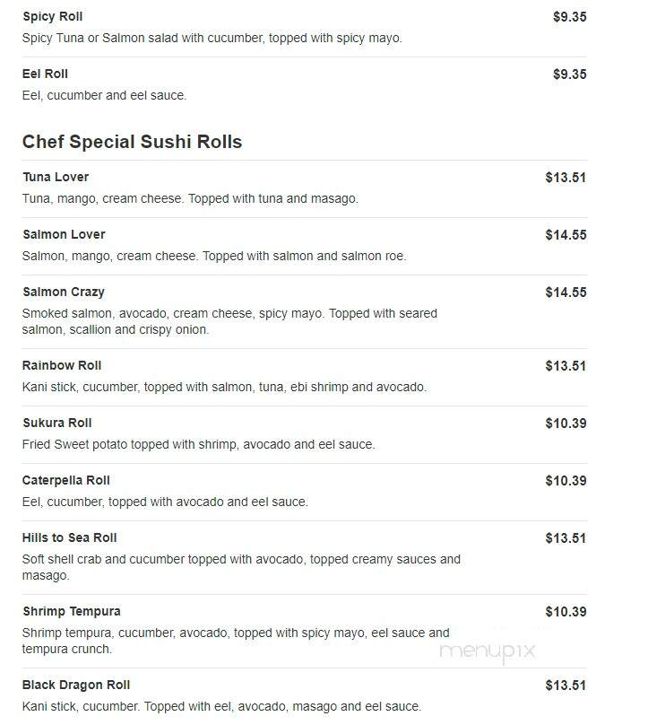Hills To Sea - Ephrata, PA menu_pic