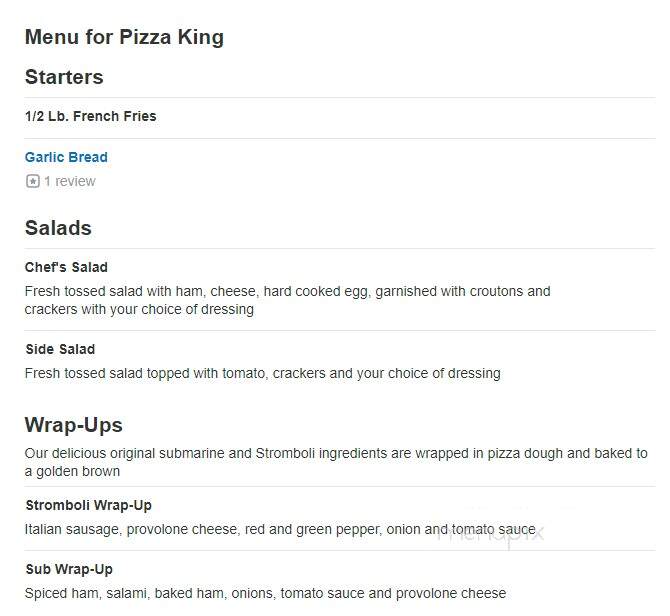 Pizza King - Yorktown, IN