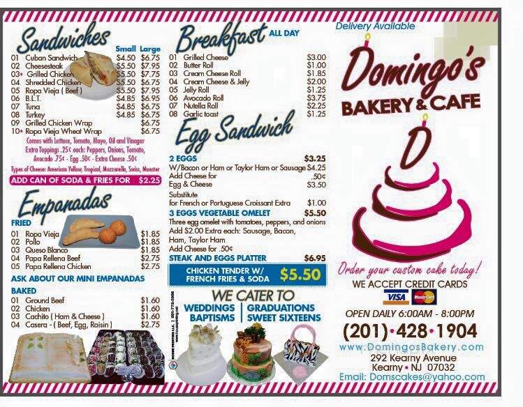 Domingo's Bakery - Kearny, NJ menu_pic