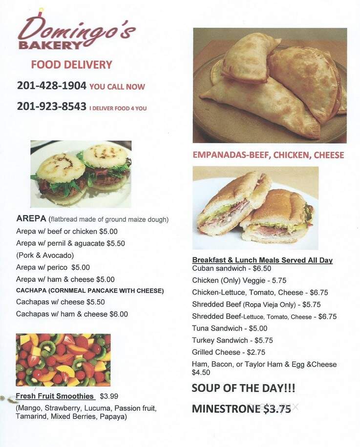 Domingo's Bakery - Kearny, NJ menu_pic