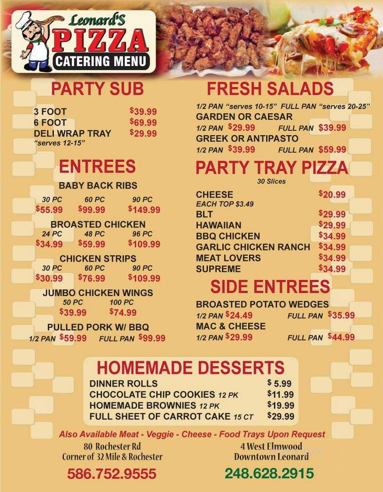 Leonards Pizza - Leonard, MI menu_pic
