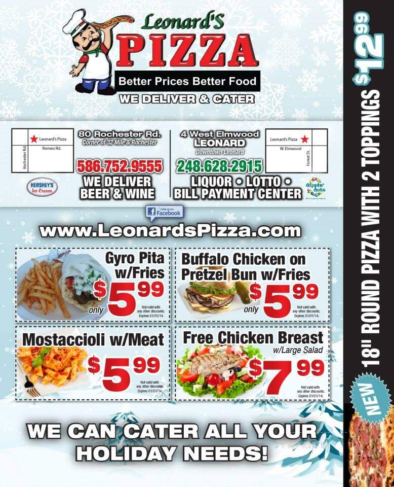 Leonards Pizza - Leonard, MI menu_pic