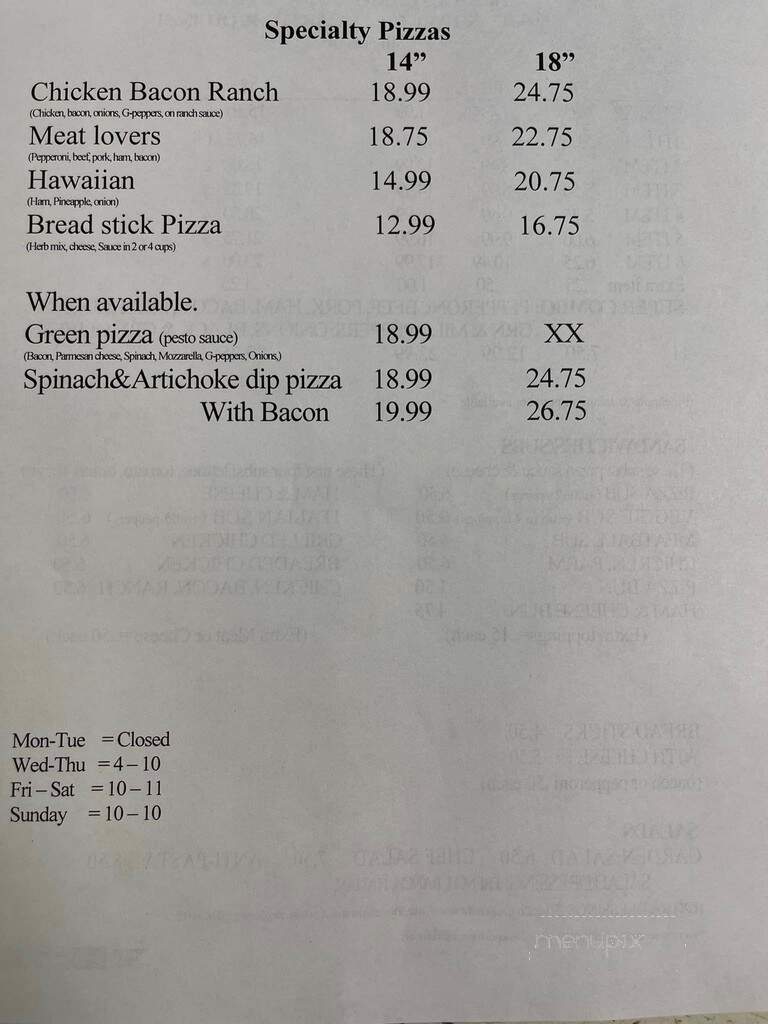 Nichols Carry Out & Pizza - McArthur, OH menu_pic
