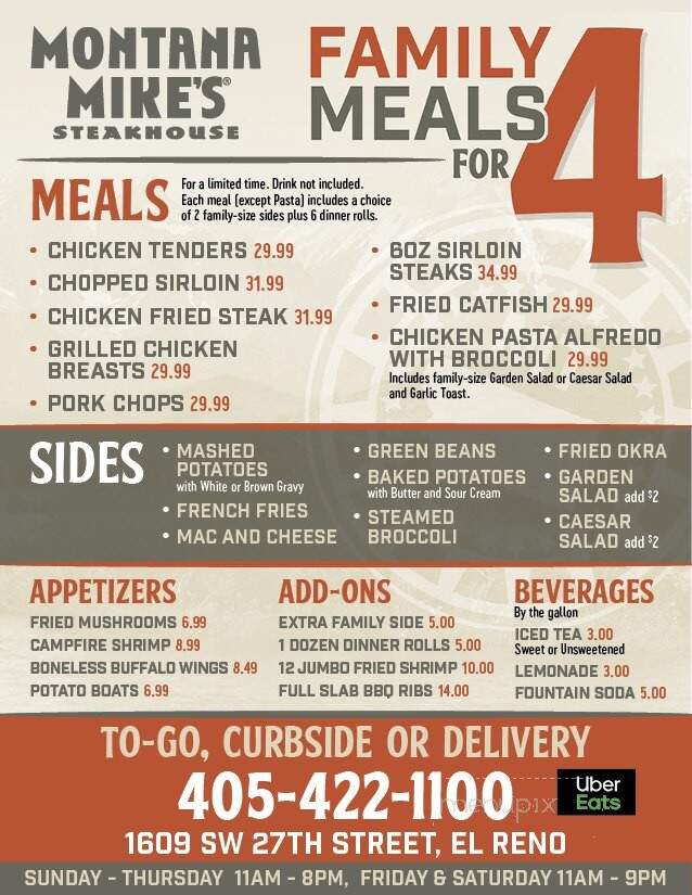 Montana Mike's - El Reno, OK menu_pic