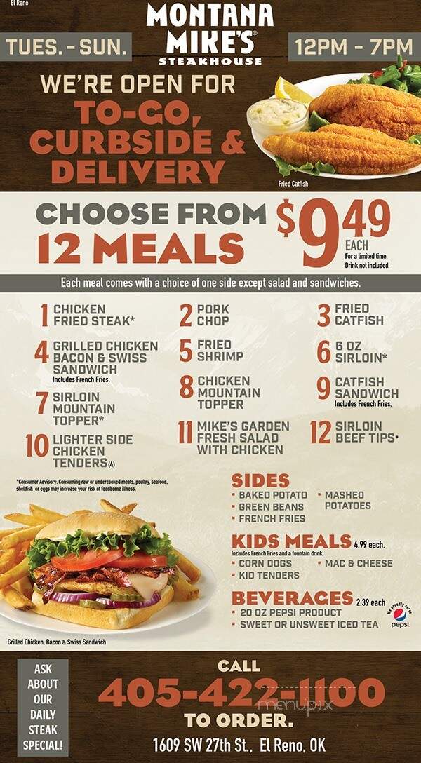 Montana Mike's - El Reno, OK menu_pic
