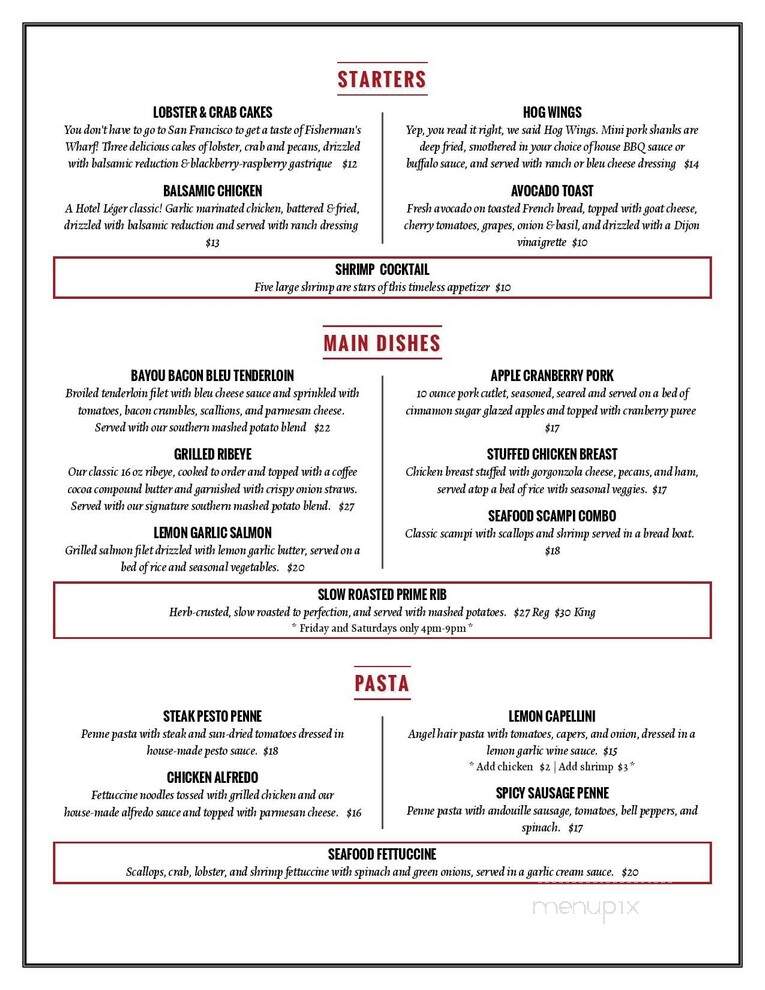 Ledger Hotel Restuarant - Mokelumne Hill, CA menu_pic