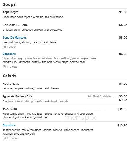 Tequila Sal y Limon - Suffern, NY menu_pic