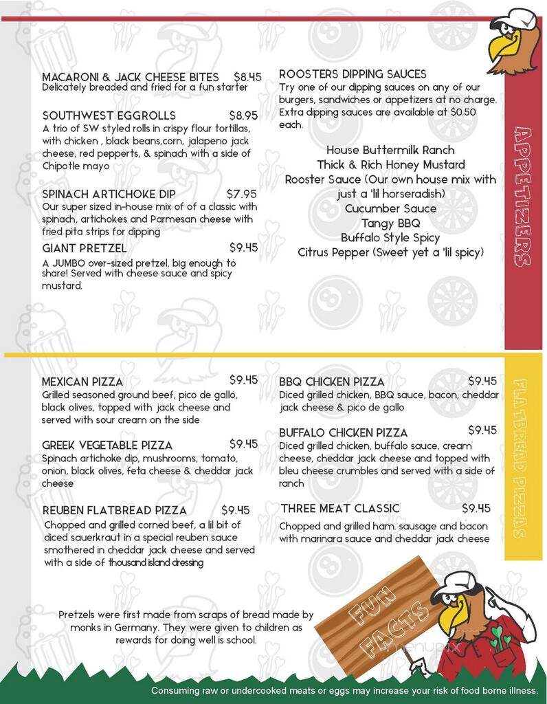 Rooster's Barn & Grill - Rochester, MN menu_pic