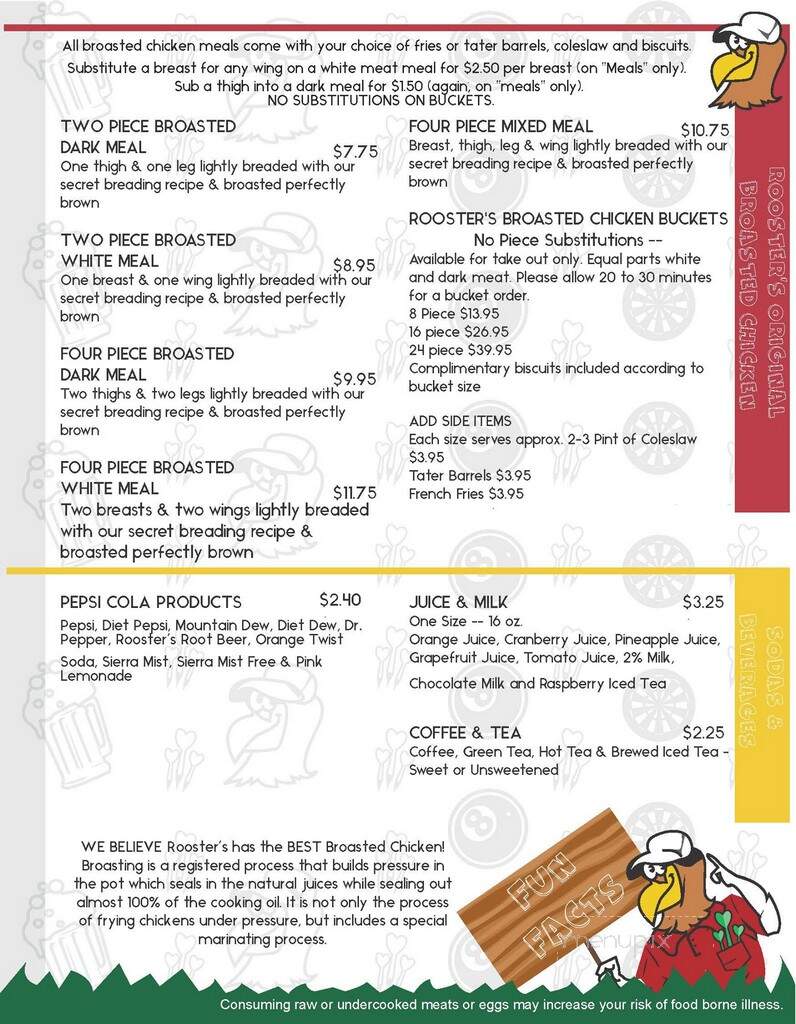 Rooster's Barn & Grill - Rochester, MN menu_pic