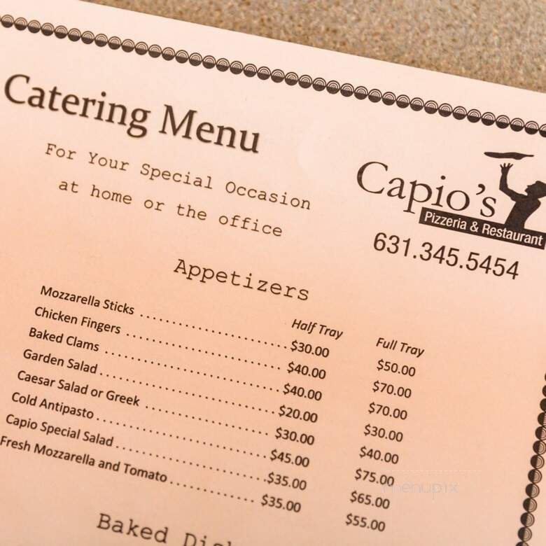 Capios Pizza - Middle Island, NY menu_pic