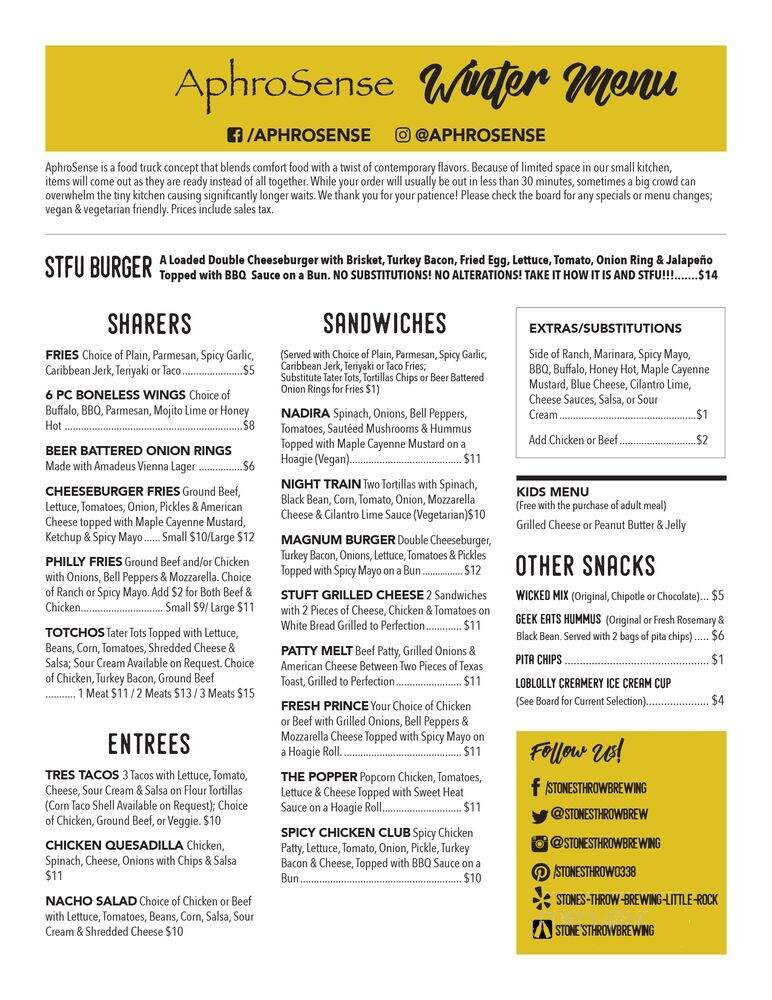 Stone's Throw Brewing - Little Rock, AR menu_pic