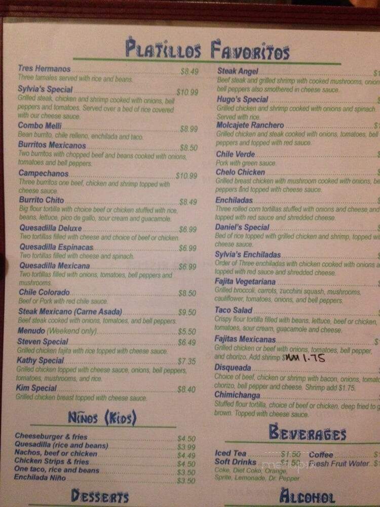 Silvia's Mexican Restaurant - Checotah, OK menu_pic