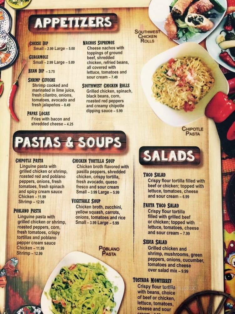 Silvia's Mexican Restaurant - Checotah, OK menu_pic