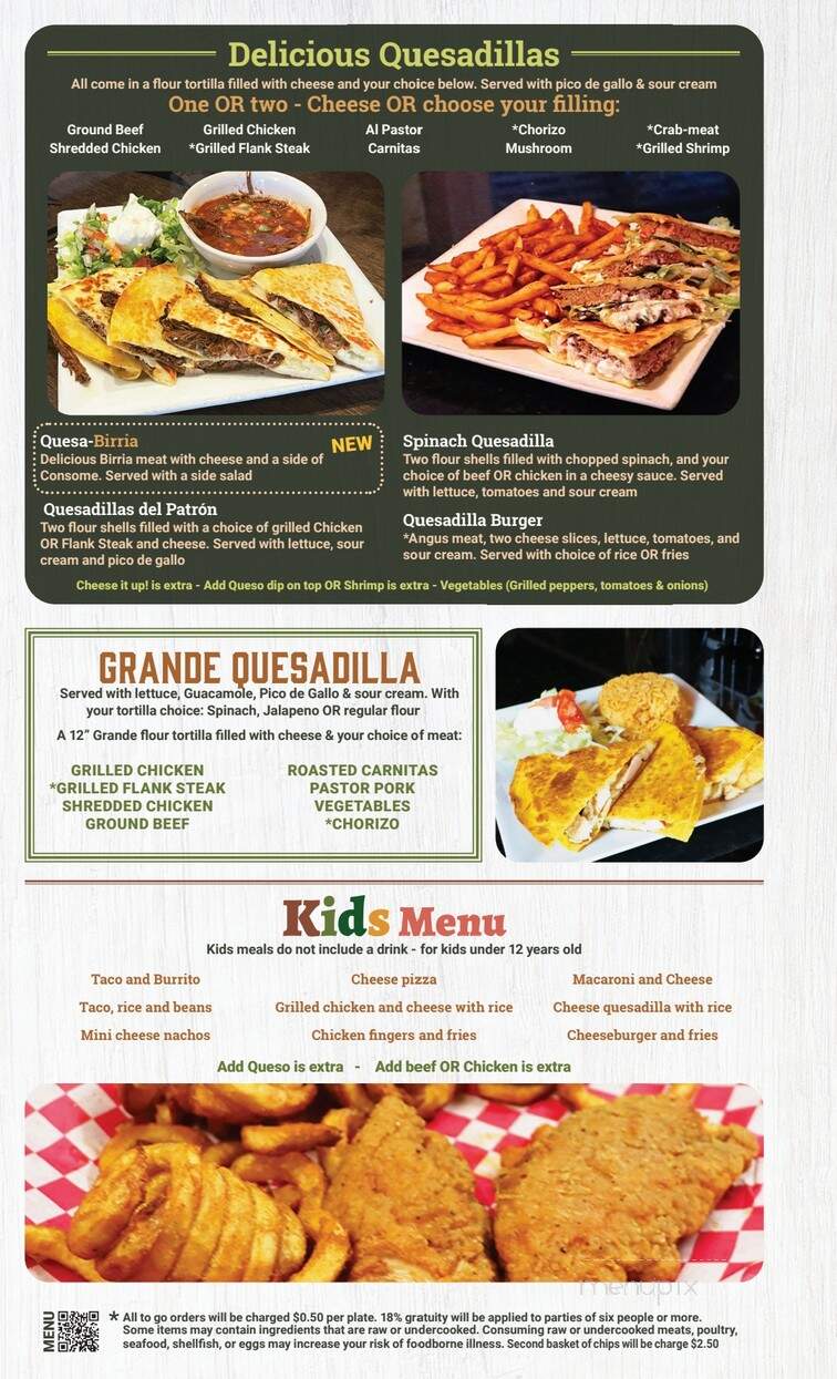 El Patron Mexican Restaurant - Anderson, SC menu_pic