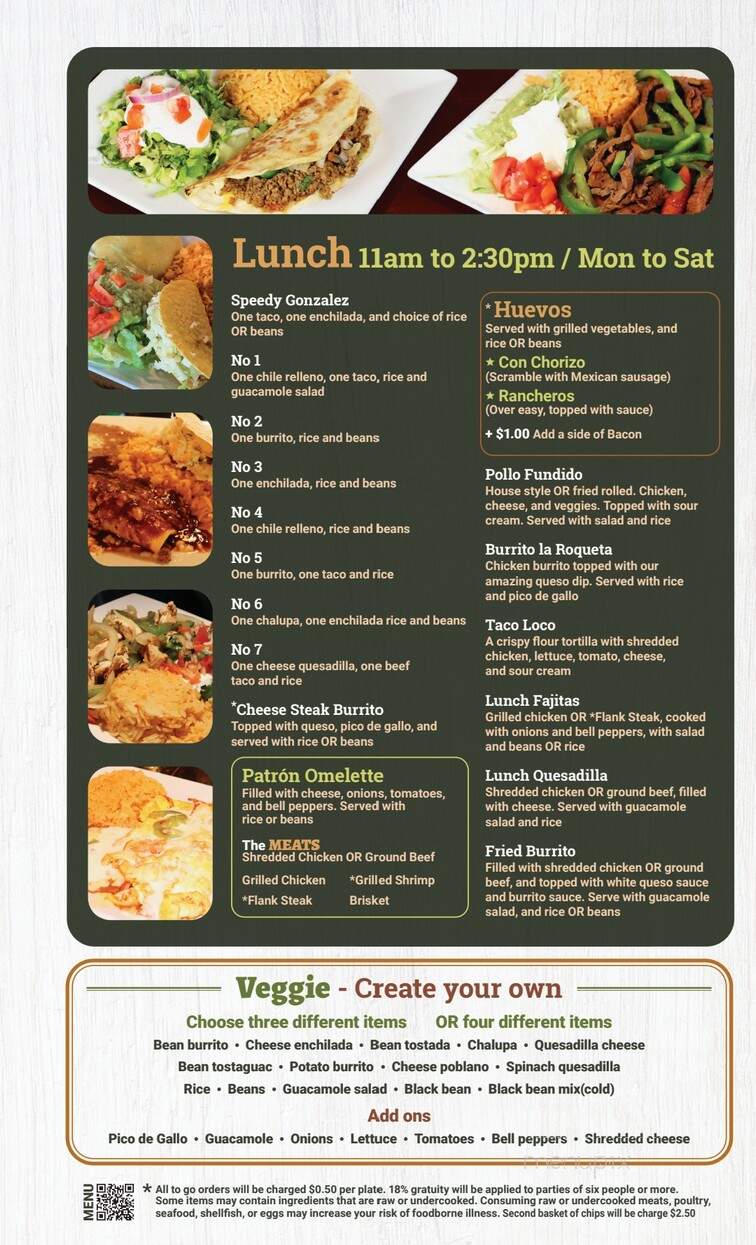 El Patron Mexican Restaurant - Anderson, SC menu_pic