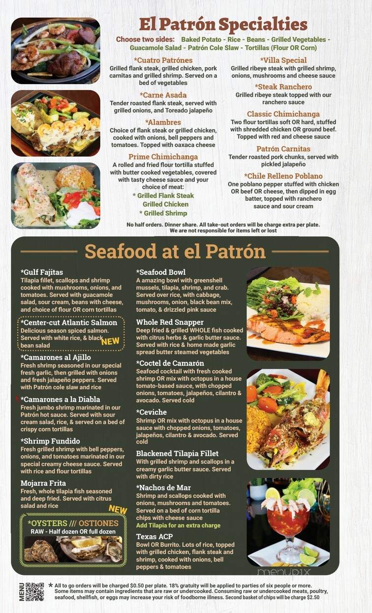 El Patron Mexican Restaurant - Anderson, SC menu_pic