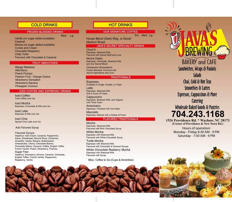 Java's Brewing Bakery and Cafe - Waxhaw, NC