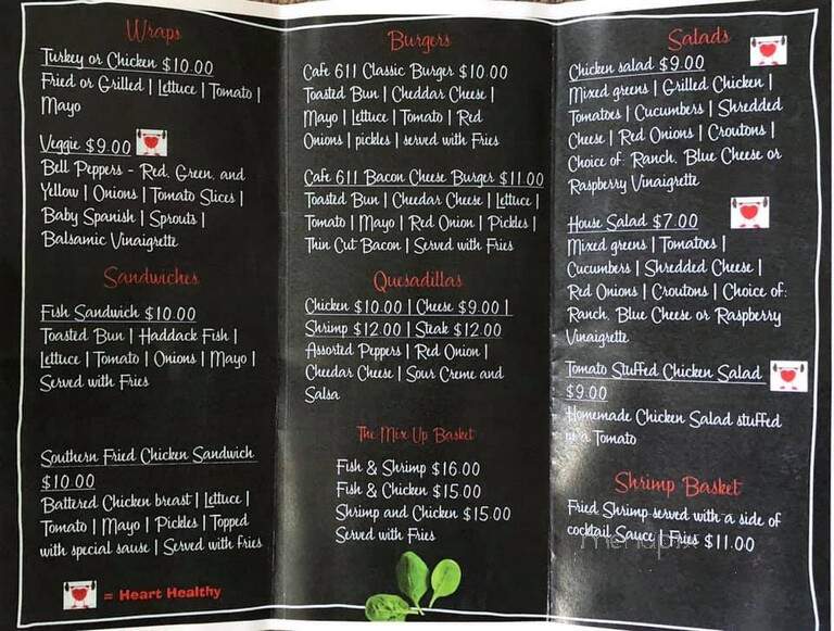 Cafe 611 - Frederick, MD menu_pic