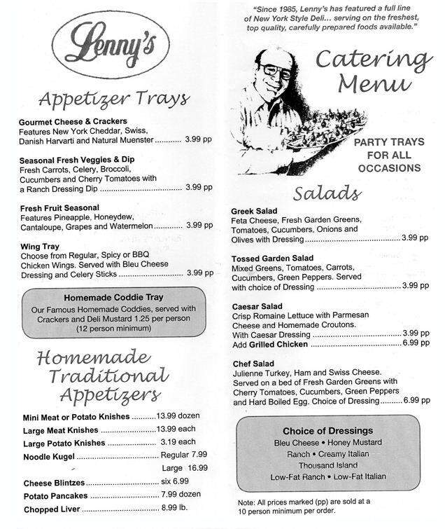 Lenny's Delicatessen - Owings Mills, MD menu_pic