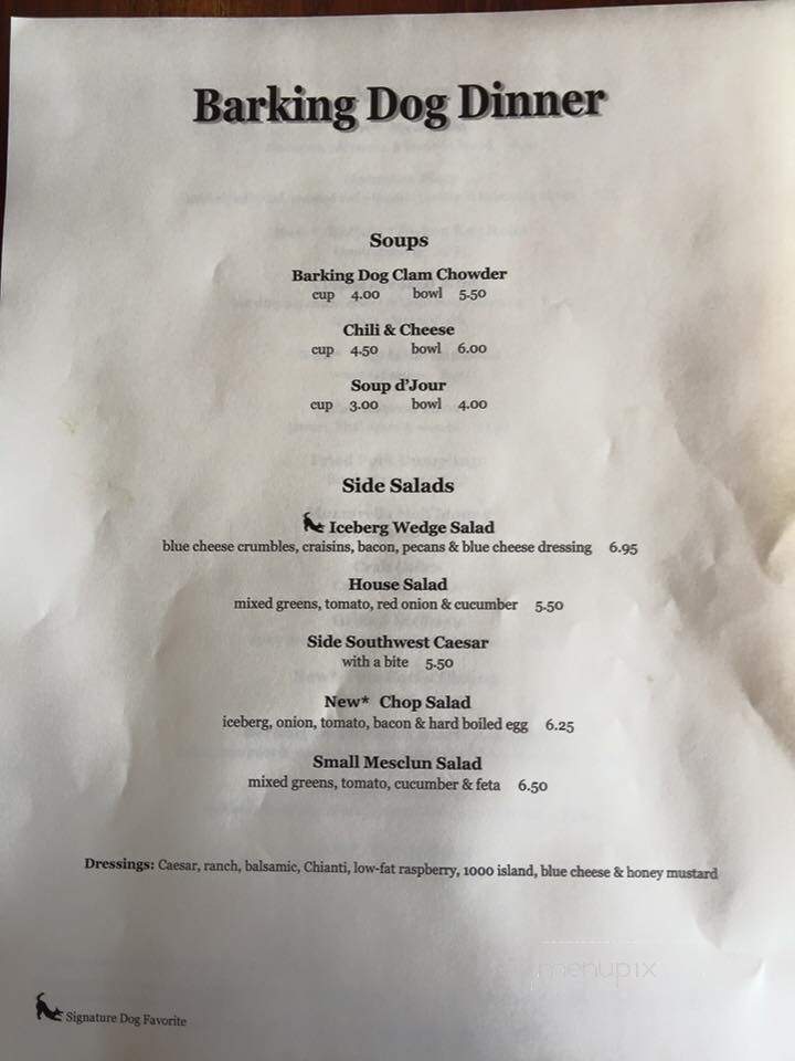 Barking Dog Bar & Grill - Amesbury, MA menu_pic
