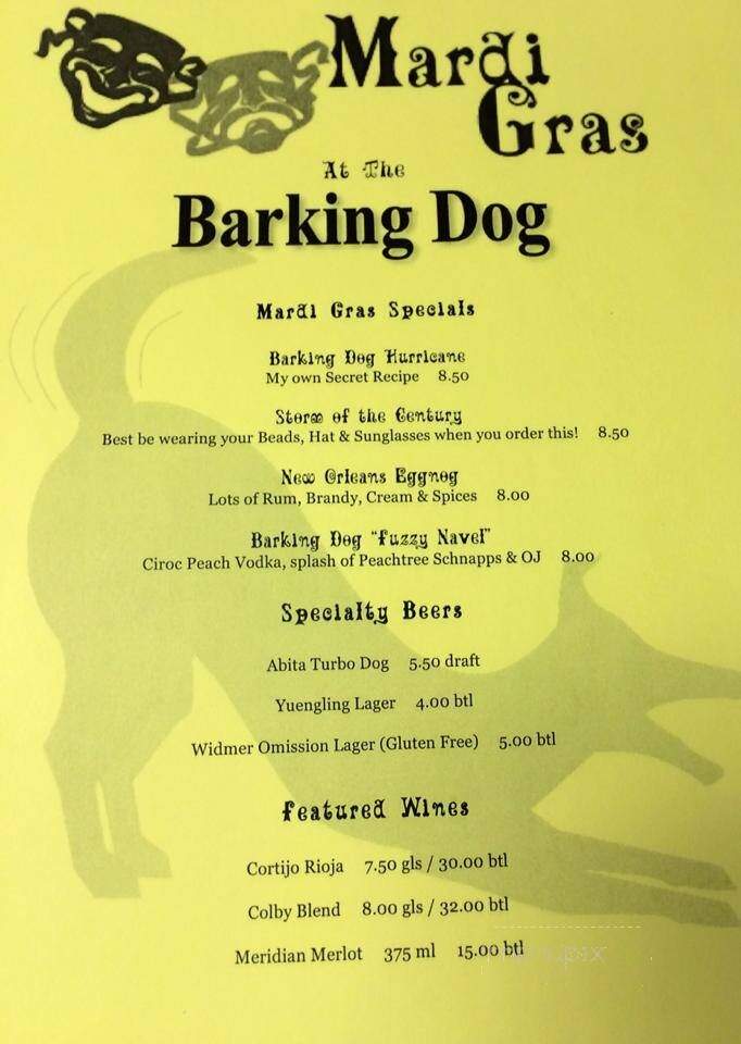 Barking Dog Bar & Grill - Amesbury, MA menu_pic