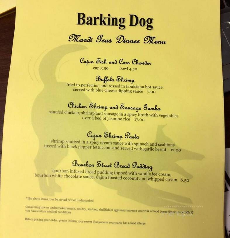 Barking Dog Bar & Grill - Amesbury, MA menu_pic