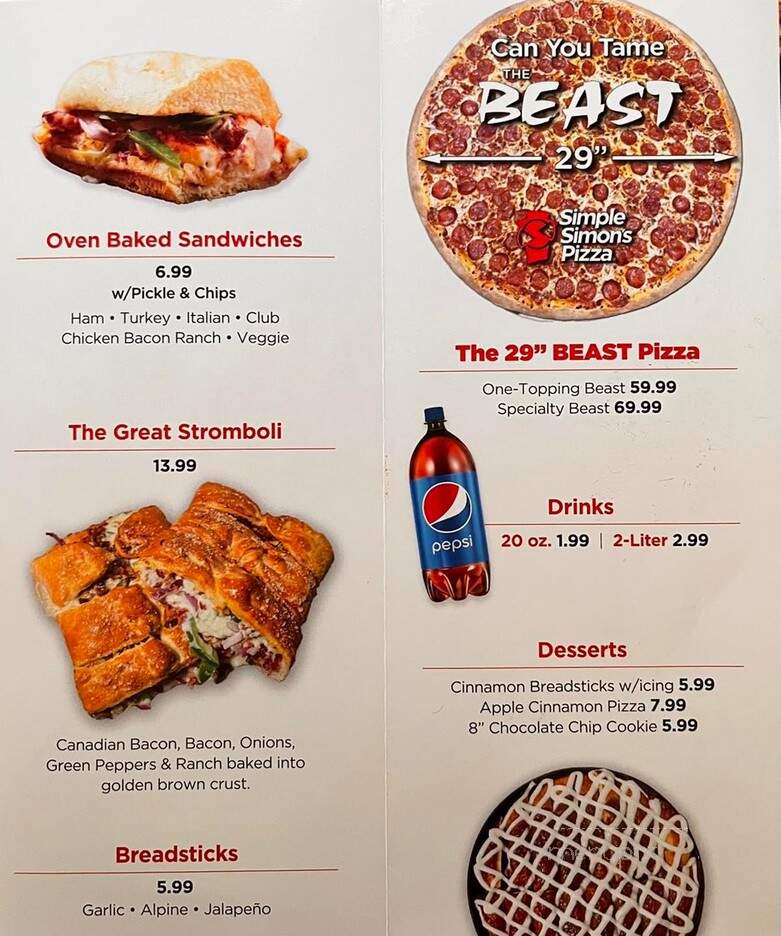 Simple Simon's Pizza - Saint Joseph, MO menu_pic