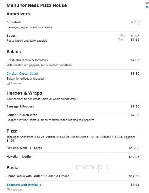 Ness Pizza House - Fair Lawn, NJ menu_pic