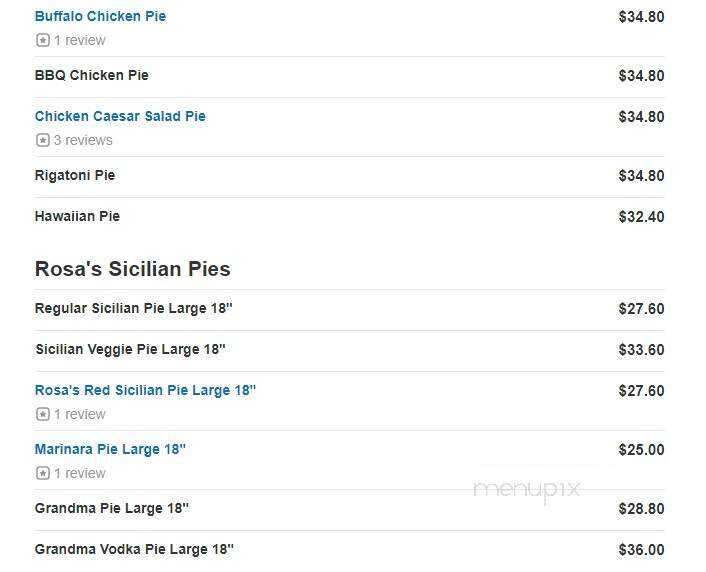 Rosa's Pizza - Huntington, NY menu_pic