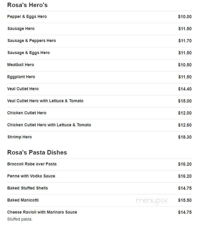 Rosa's Pizza - Huntington, NY menu_pic