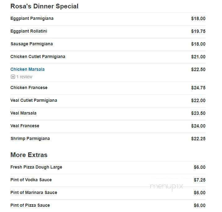 Rosa's Pizza - Huntington, NY menu_pic