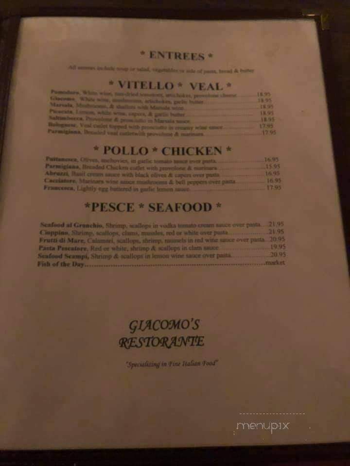 Giacomo's Restaurant - Norristown, PA menu_pic