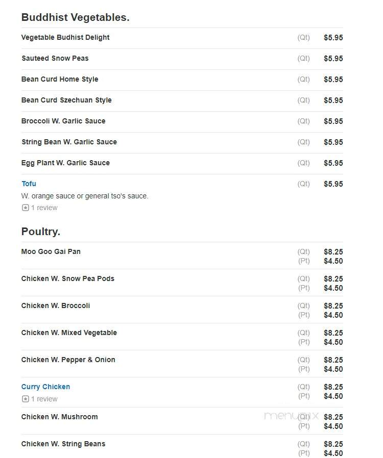 Kin Wha Garden - Philadelphia, PA menu_pic
