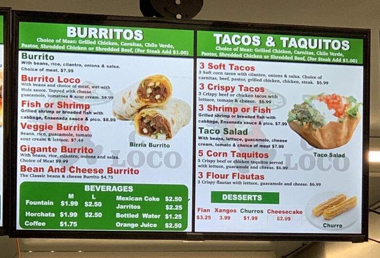 Taco Loco - Lompoc, CA menu_pic