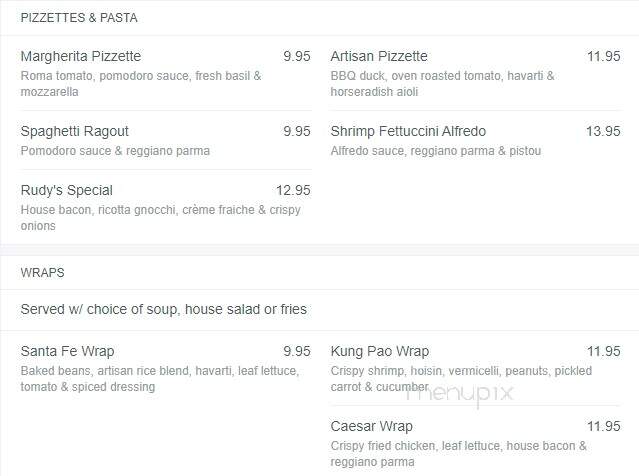Rudy's Eat & Drink - Winnipeg, MB menu_pic