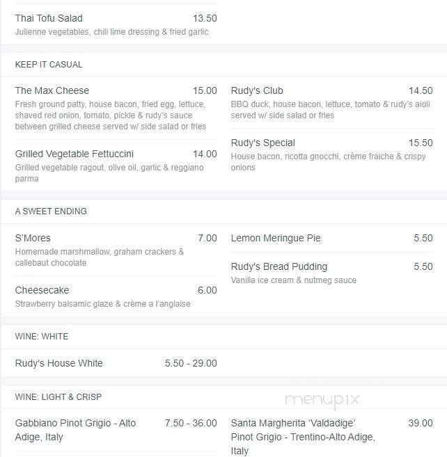 Rudy's Eat & Drink - Winnipeg, MB menu_pic