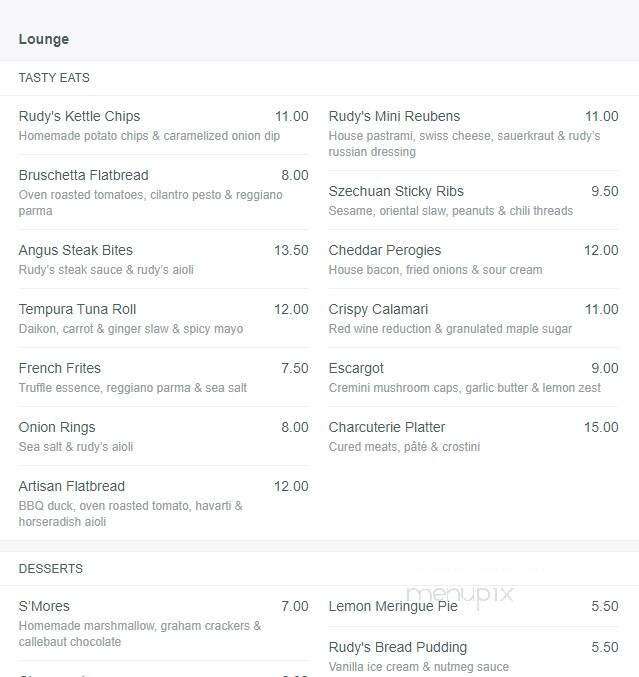 Rudy's Eat & Drink - Winnipeg, MB menu_pic