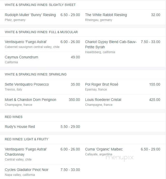 Rudy's Eat & Drink - Winnipeg, MB menu_pic