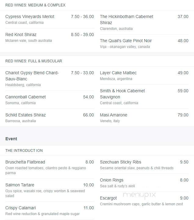 Rudy's Eat & Drink - Winnipeg, MB menu_pic