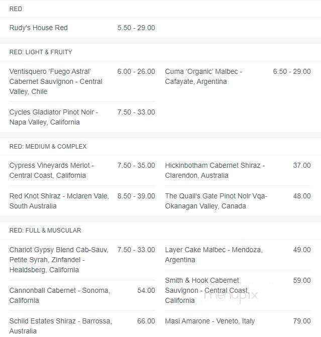 Rudy's Eat & Drink - Winnipeg, MB menu_pic