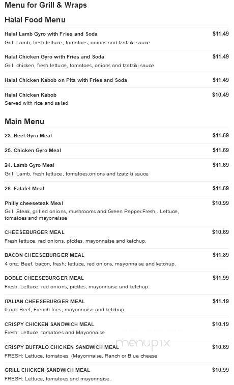 Grill & Wraps - Albany, NY menu_pic