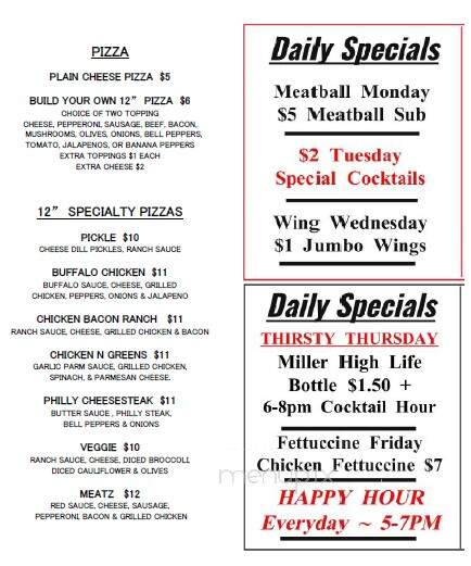 Dragon's Den Bar & Grille - Niles, OH menu_pic